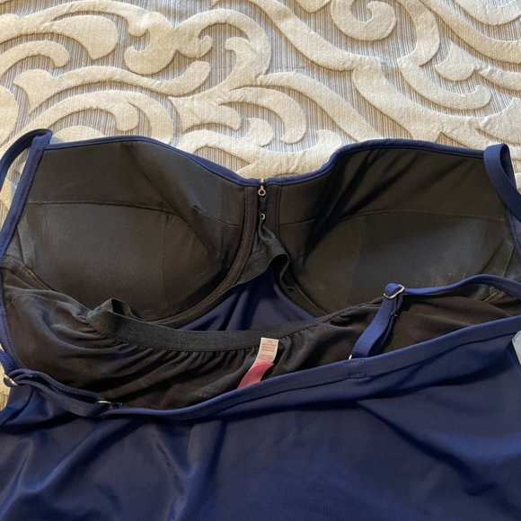 Victoria's Secret Heavenly Tankini 36C Forever Hipster Med Navy Blue Swimming - Picture 7 of 11